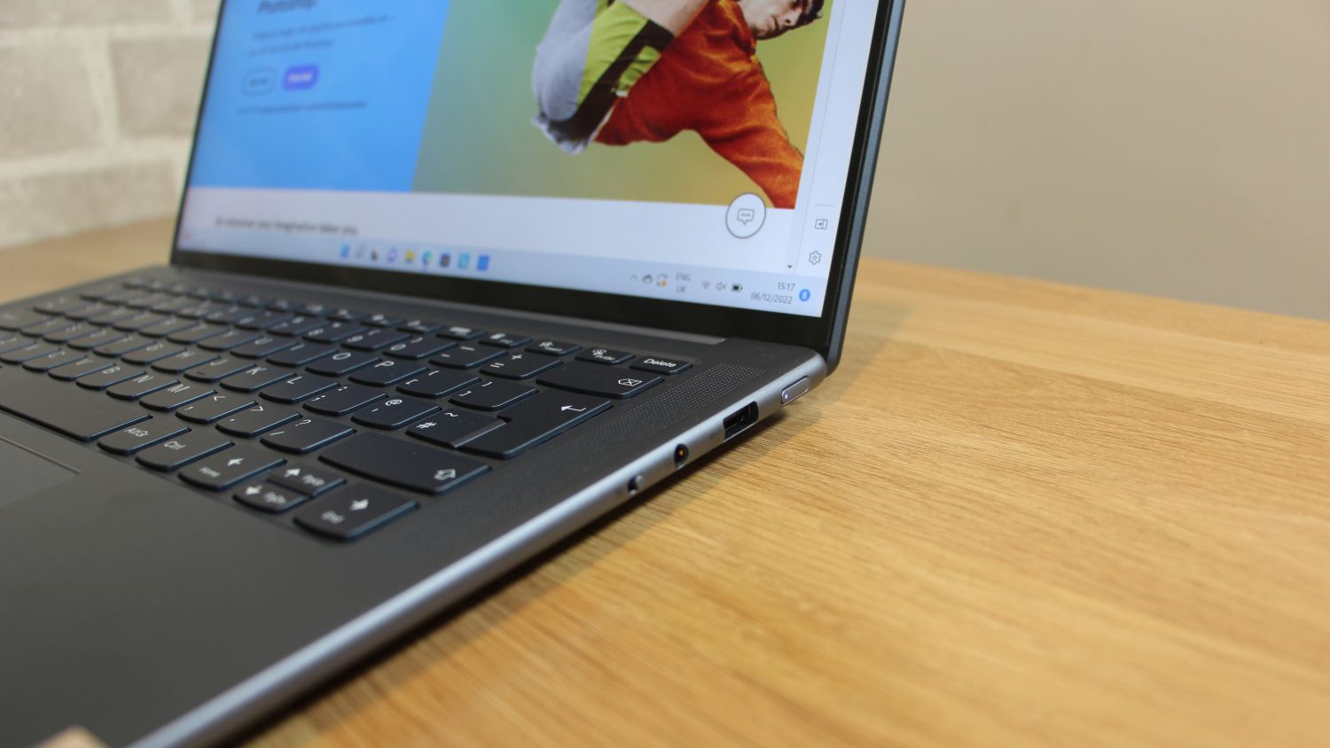 Lenovo Yoga 7 Slim Pro X_close up of laptop ports on right side.