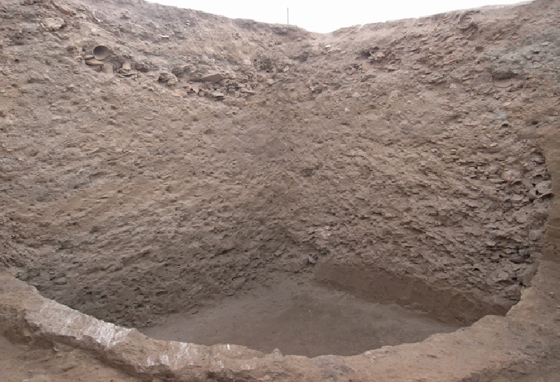 Another photo showing sections of the favissa (ritual pit) that is part of the newly found cultic area.