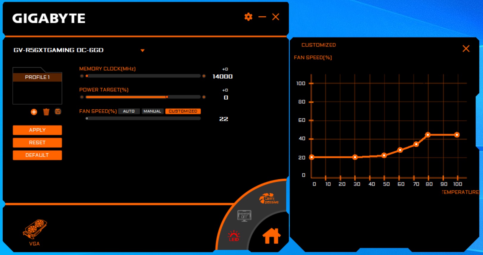 Software Aorus Engine Gigabyte RX 5600 XT Gaming OC 6G Review