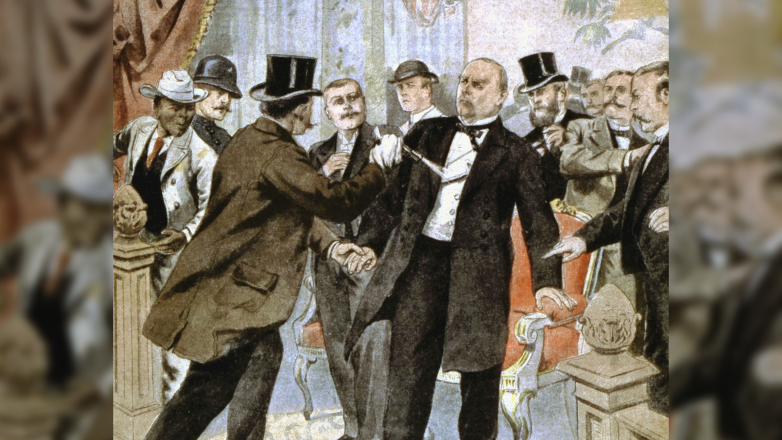 An illustration of President McKinley’s assassination