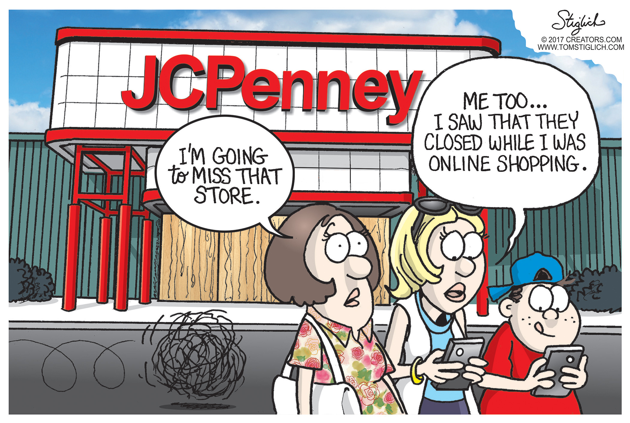 Political Cartoon Jc Penney Store Closing Amazon Online Shopping