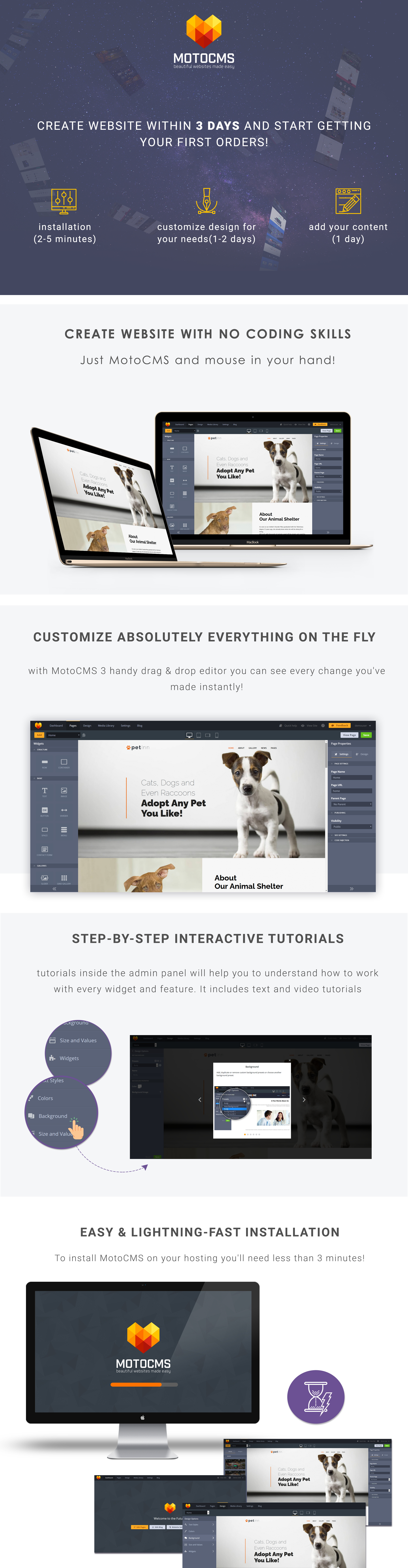 Pet Adoption site Template for Pet Shelter MotoCMS