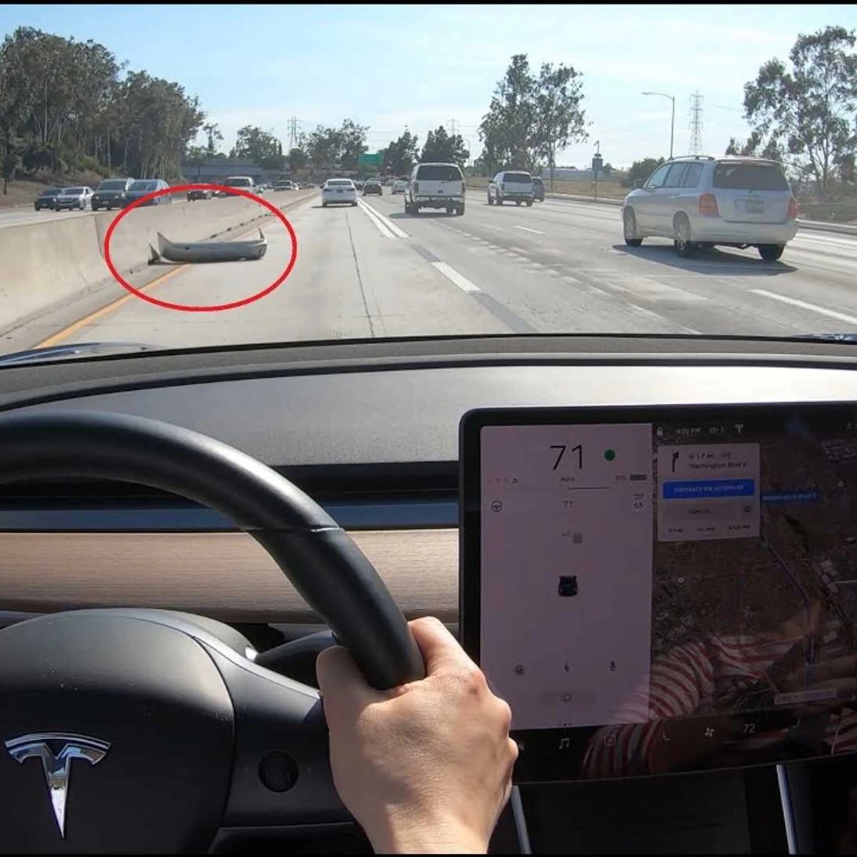 Tesla Navigate On Autopilot: Lane Change, Road Debris, No Confirmation