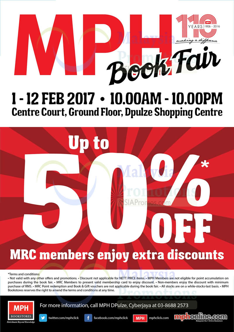 MPH Book Fair offers up to 50 off at Dpulze from 1 12 Feb 2017