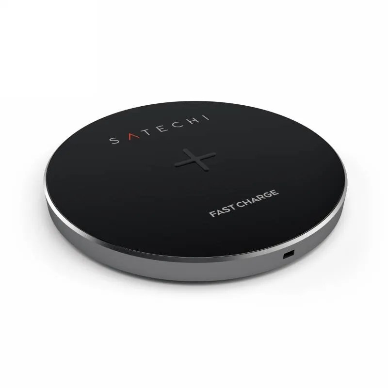 Satechi Aluminium Fast Wireless Charger Space Grey STWCPM Mwave