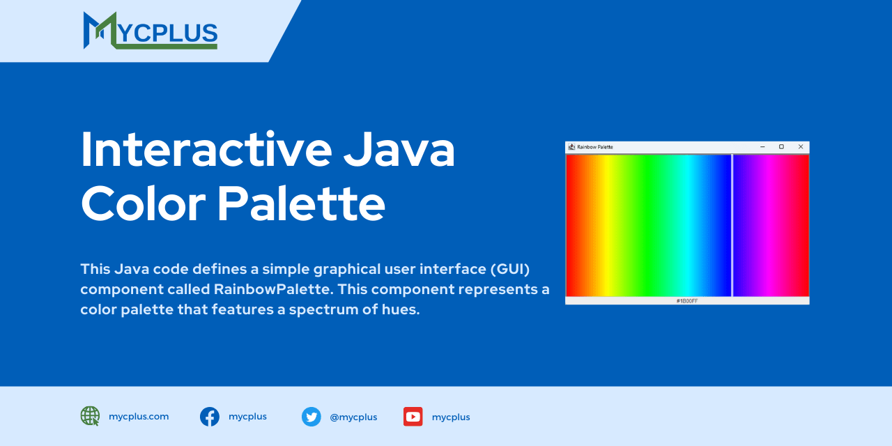 Interactive Java Color Palette Select and Display HEX Color Values