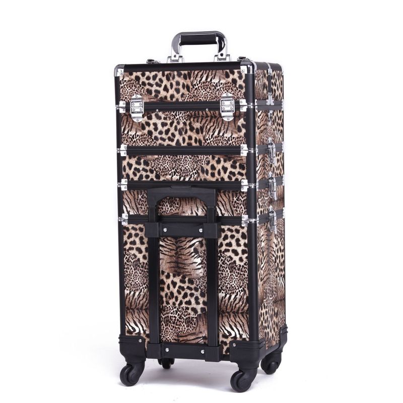4in1 Leopard Makeup Artist Organiser Case Trolley Buy Makeup