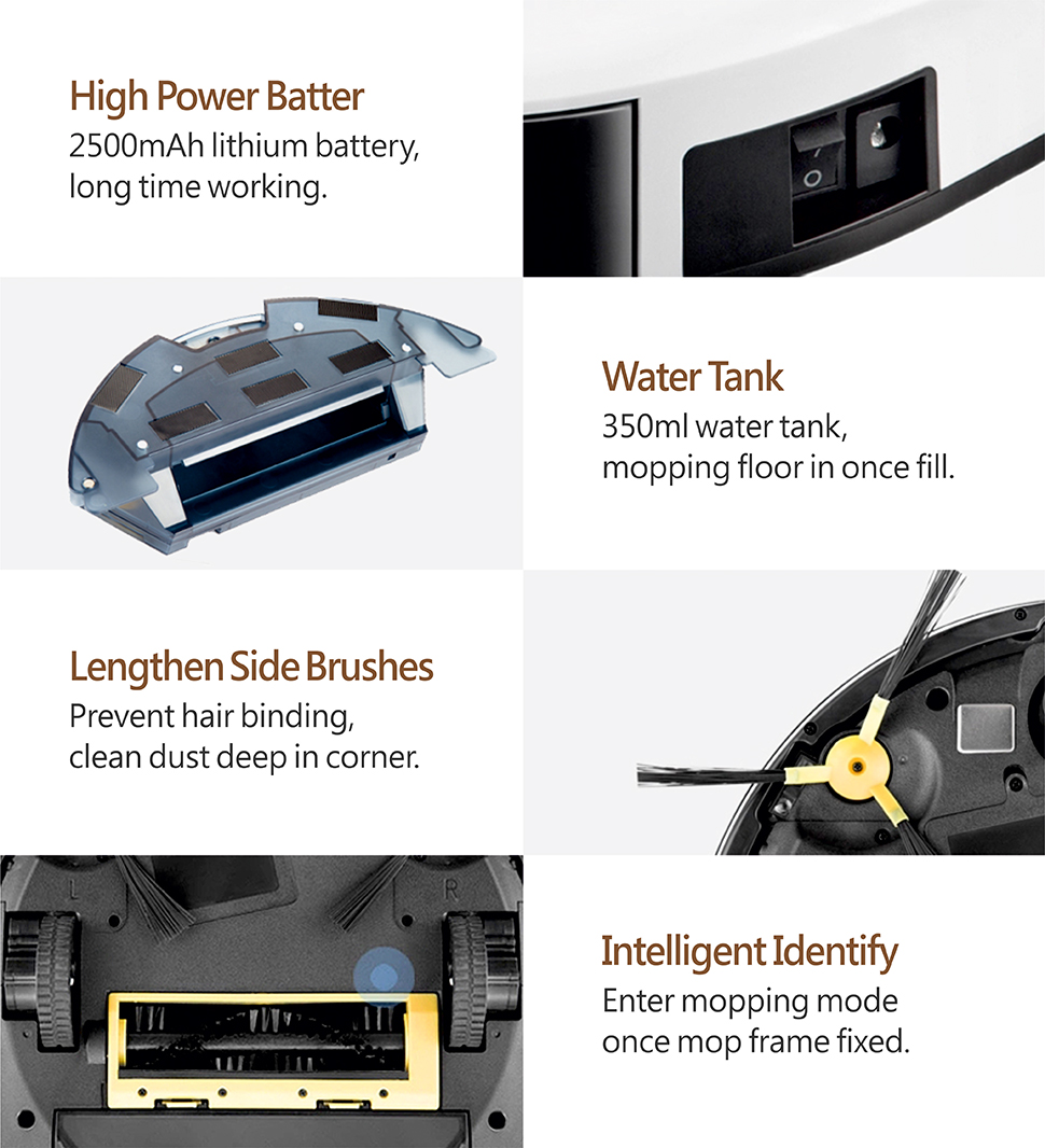 Intelligent robot vacuum cleaner PNI SafeHome Cleaner PTV35 WiFi, 30W