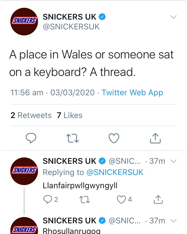 Snickers under fire over tweets comparing Welsh language to 'sitting on