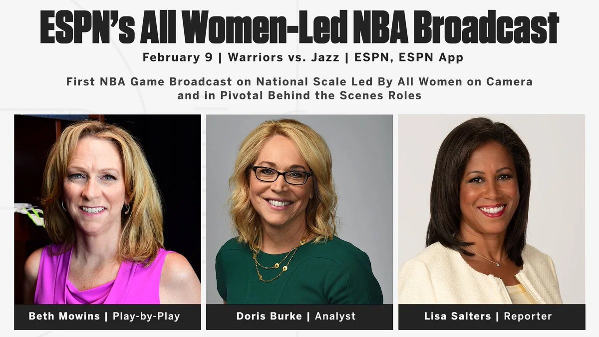 ESPN to have allwoman crew for WarriorsJazz game tonight