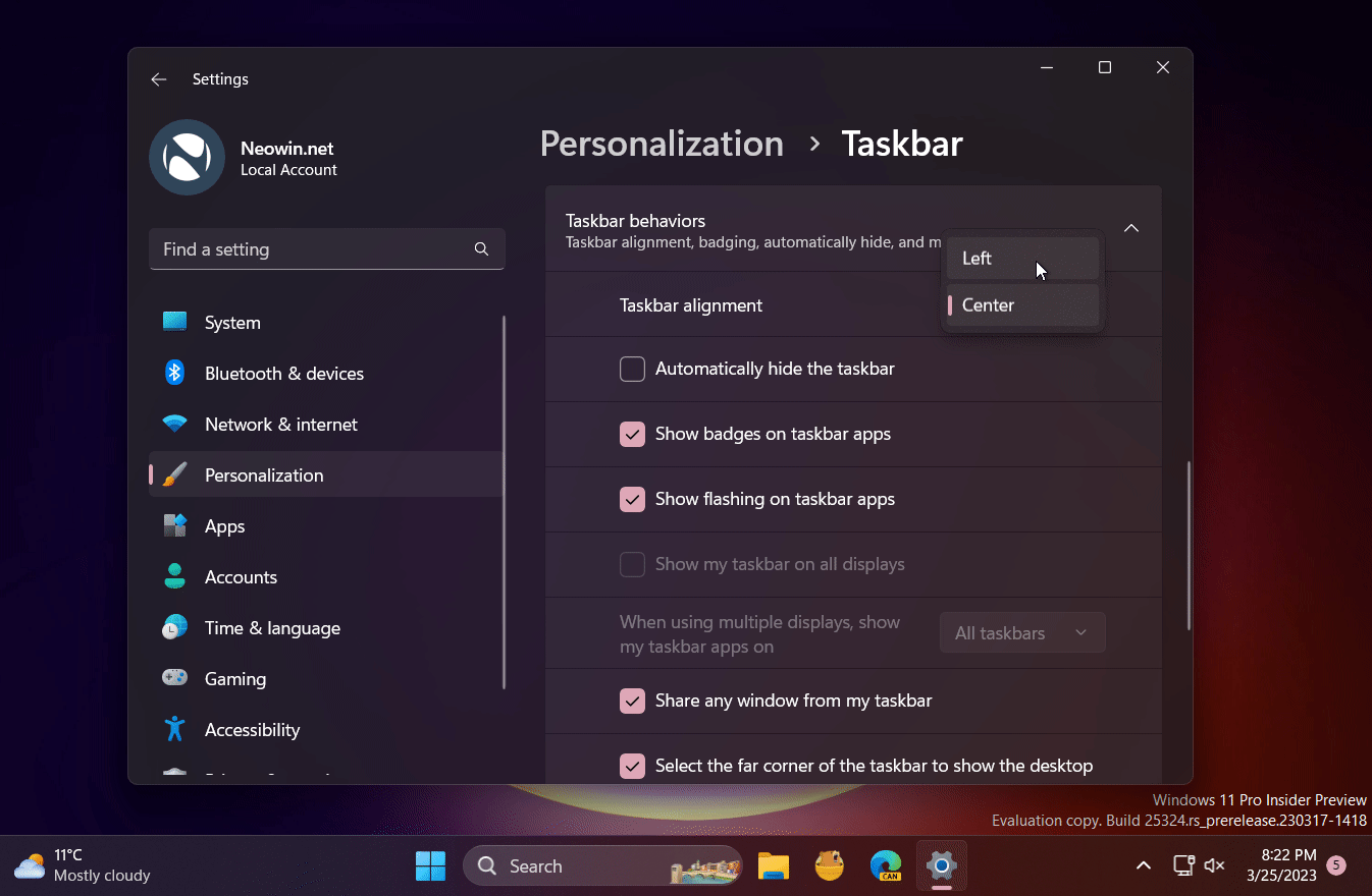Windows 11 may soon let you move Windows Widgets to the right Neowin