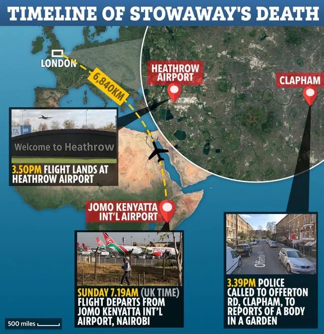 ‘Stowaway’ falls from plane New clue in the ID of man who fell from