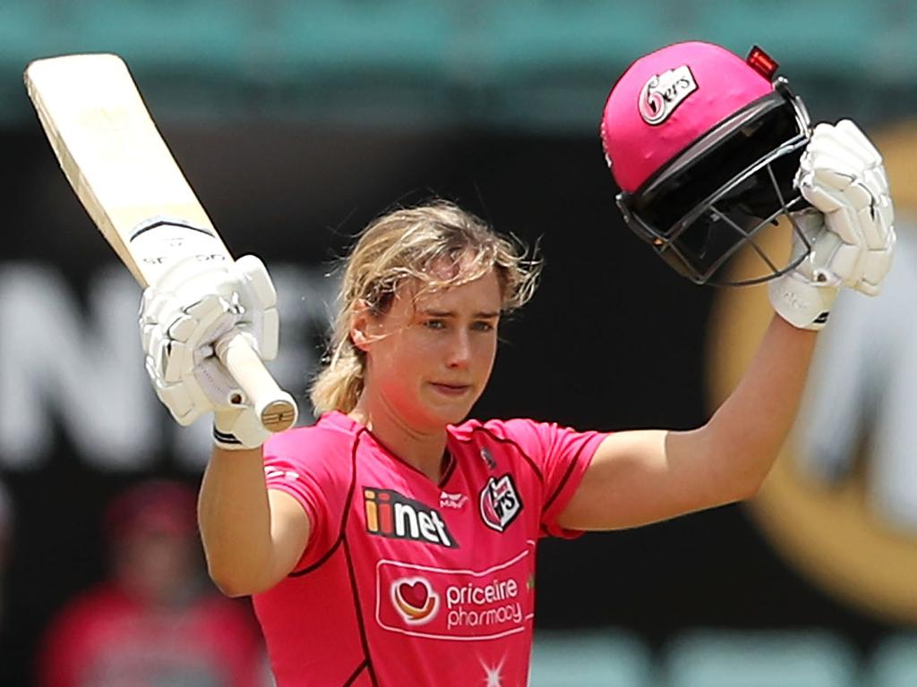 Ellyse Perry hits her second WBBL century of the season, Sydney Sixers, watch The CourierMail