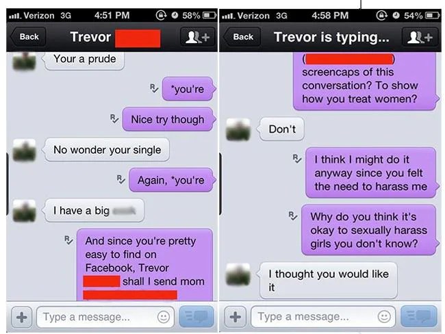 Guy sends dirty text to girl, girl sends it to his mum