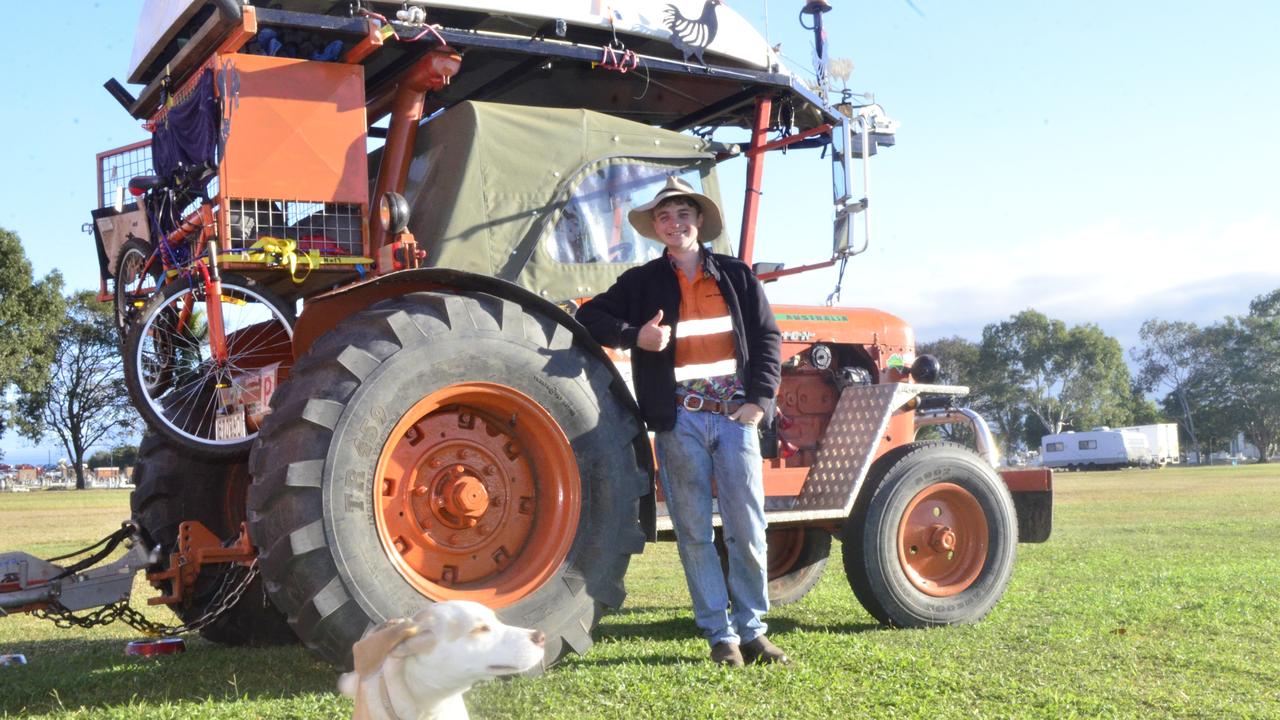 Sam Hughes travelling around Australia in a tractor Townsville Bulletin