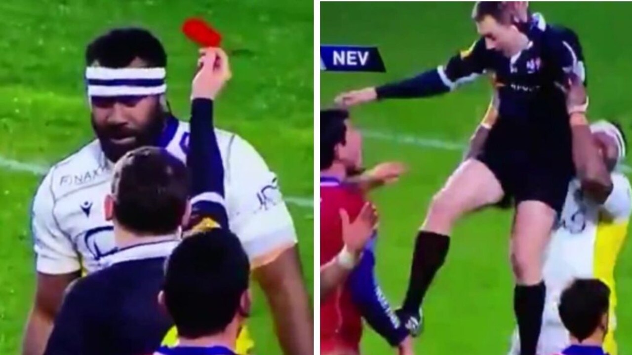 Rugby news French league player lifts referee, coach reacts video
