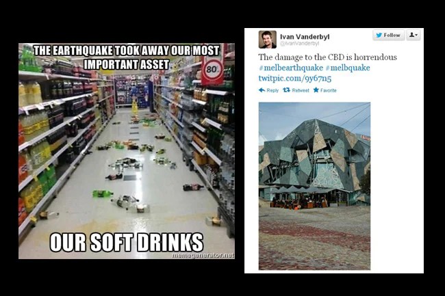 Victorian earthquake memes Herald Sun