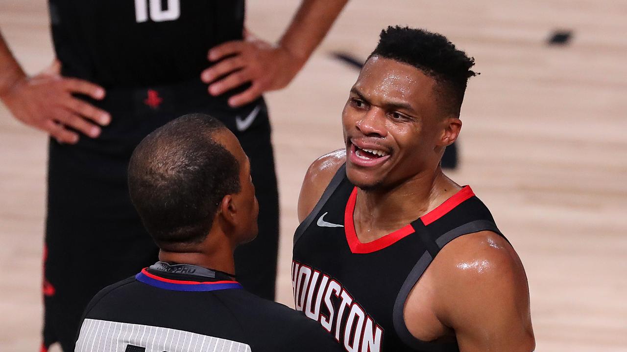 NBA Playoffs Lakers defeat Rockets, Russell Westbrook blows up, James