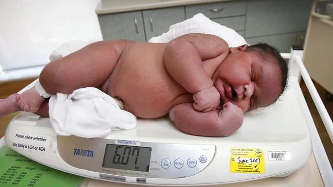 Brian Junior weighs about 6kg after being born at Mercy Hospital