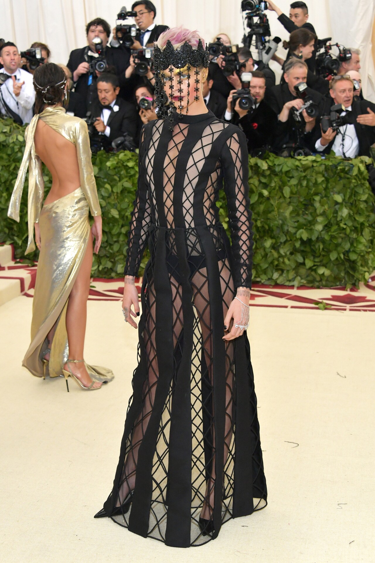 Cara Delevingne Met Gala outfit model on red carpet Vogue Australia