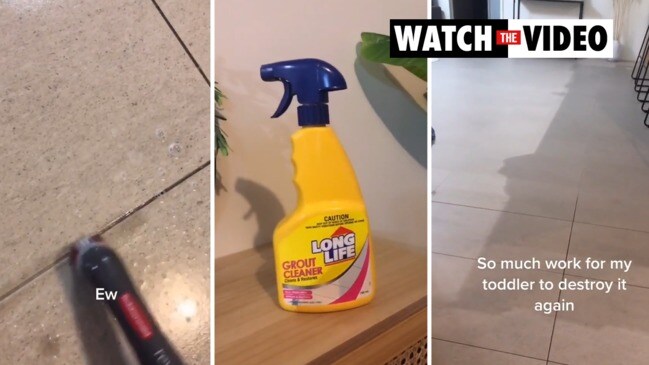 Bunnings 10 Long Life Grout Cleaner transforms mum’s kitchen tiles