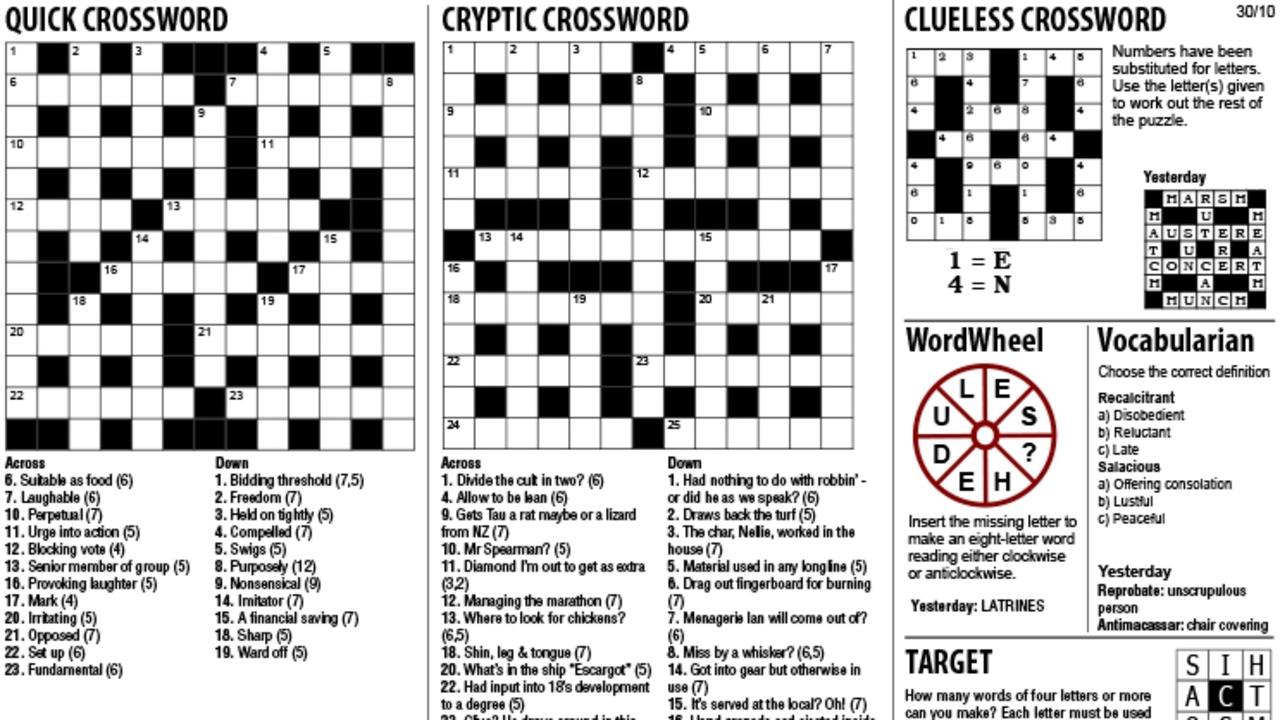Download today’s puzzle solutions Townsville Bulletin