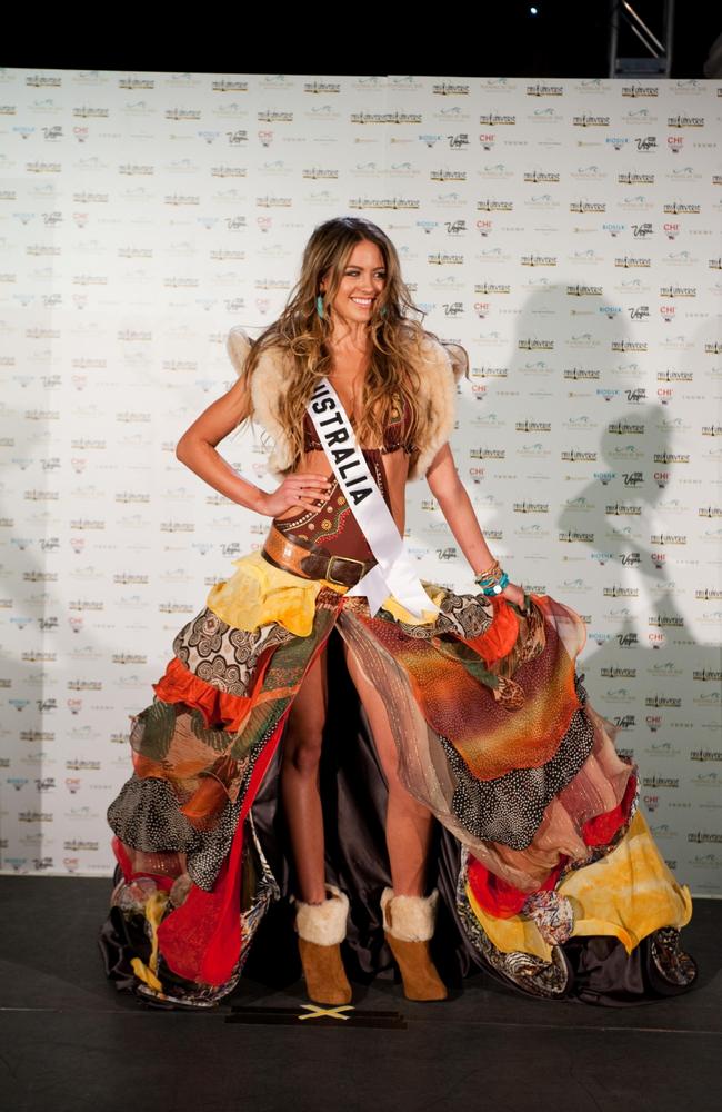 Miss Universe Australia Monika Radulovic has to wear a Dame Edna