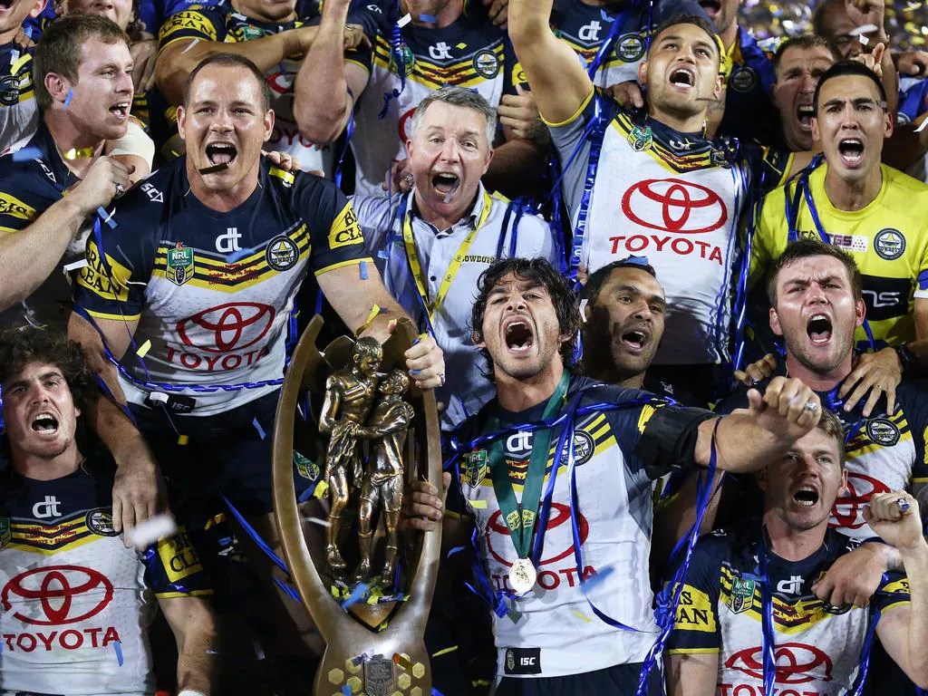 Johnathan Thurston captain of the North Queensland Cowboys celebrates