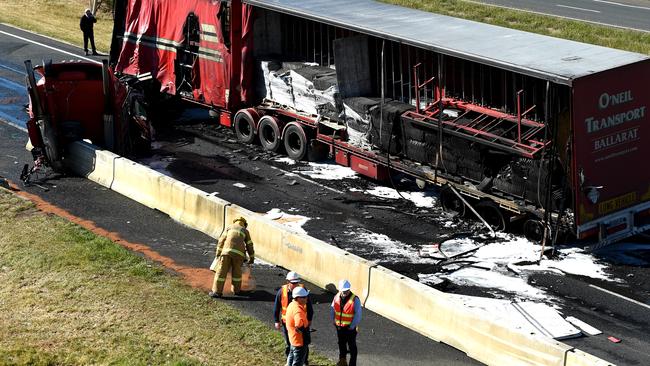 Ballarat father Allan Pearson in coma after fiery truck crash in