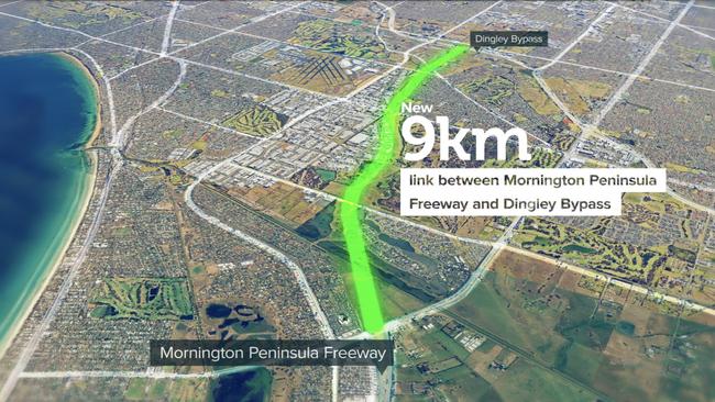 Mordialloc Bypass map where new road will go Herald Sun