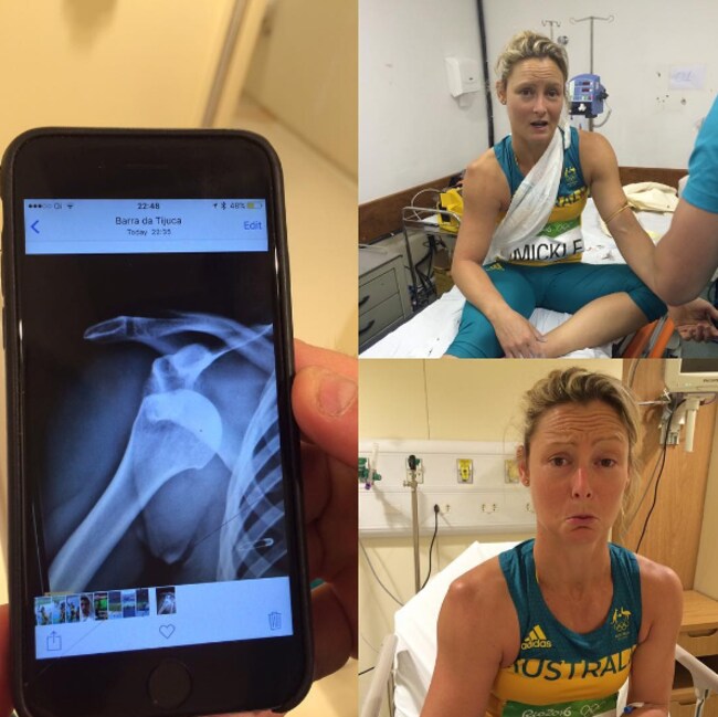 Kim Mickle shoulder injury in javelin Rio Games