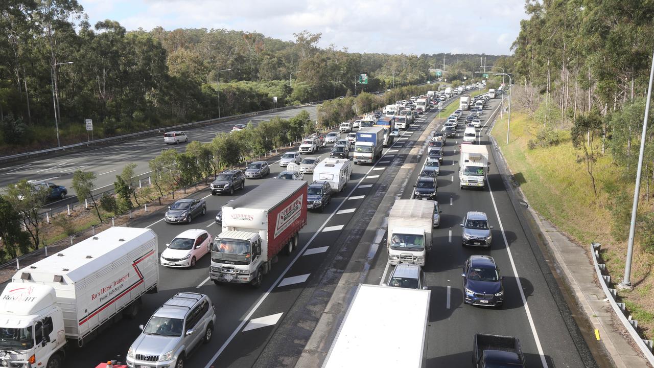 M1 traffic Two vehicle crash near Robina causing traffic