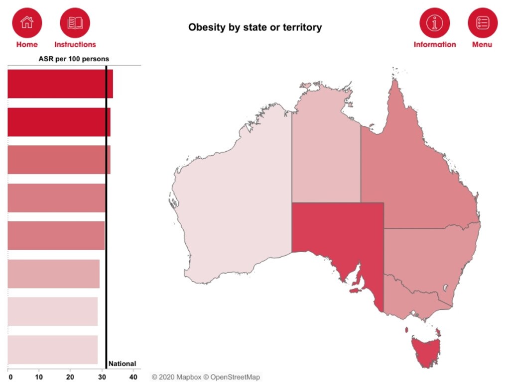 Heart Foundation Heart Map Tasmania weighs in as most obese state
