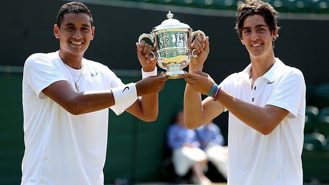 Aussie young guns Nick Kyrgios and Thanasi Kokkinakis win Wimbledon
