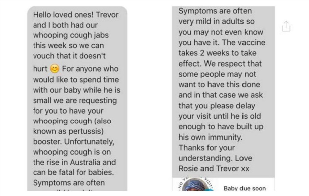 Whooping cough Mums ban unvaccinated from seeing babies Kidspot