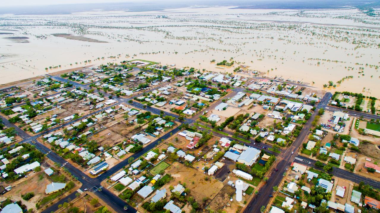 Outback Queensland towns under water . . . and they’re loving it