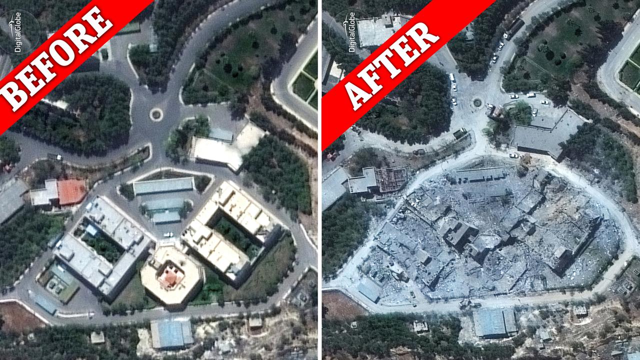 Before and after photos of Syrian air strike show destruction left behind