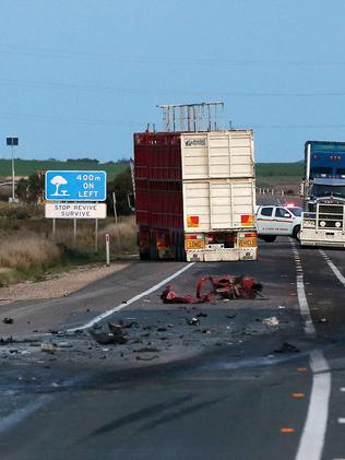 Headon smash between car and truck at Cooke Plains, south of Tailem