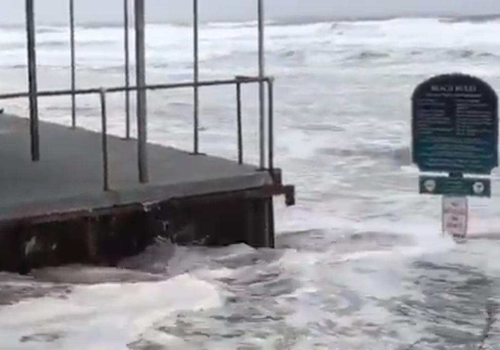 High Tide Threatens to Flood Coastal Buildings in Maine. Credit Rick
