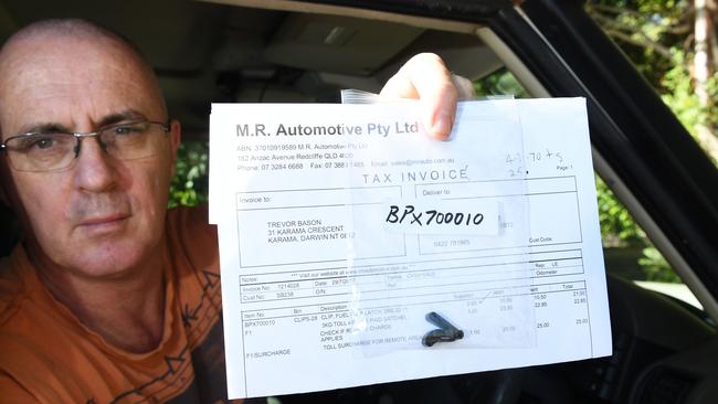 Trevor Bason pays big money to get small car part transported to Darwin
