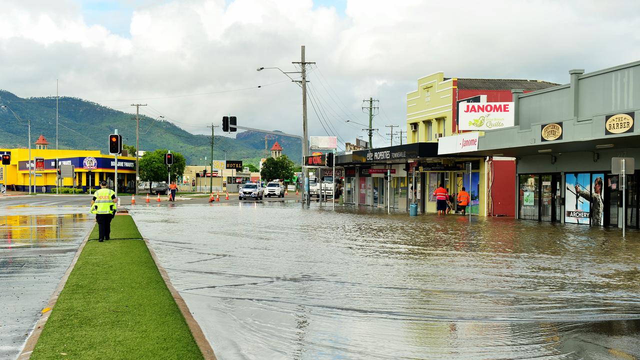Businesses flooded after burst water main in Townsville Townsville