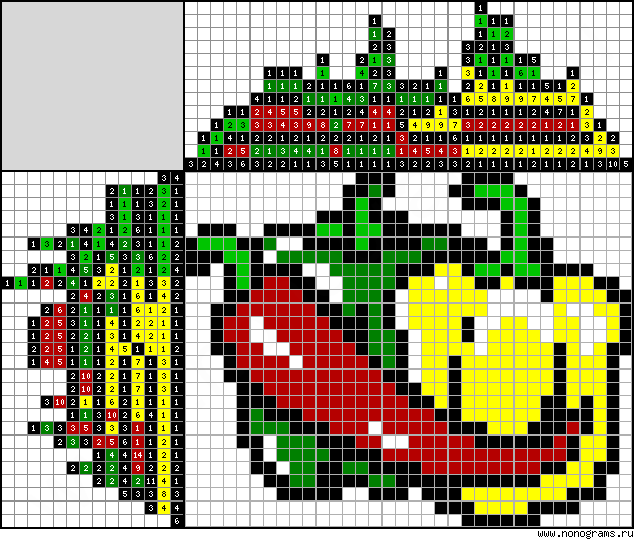 Colour Japanese crossword «Peppers»