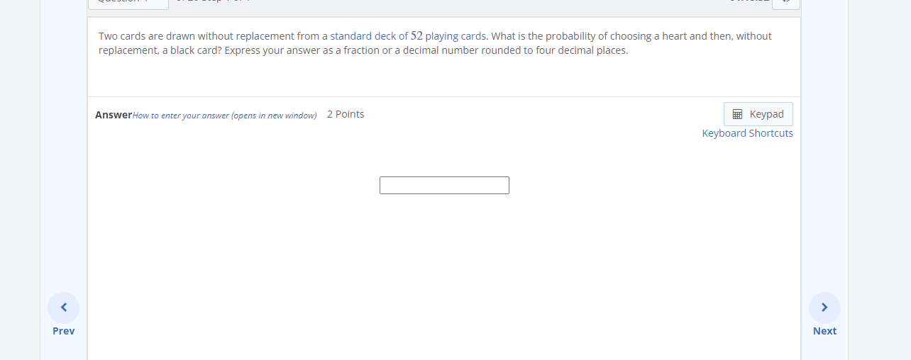 SOLVED Two cards are drawn without replacement from a standard deck of 52 playing cards. What