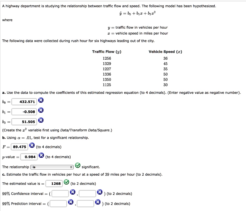 Highway department is studying the relationship between traffic flow
