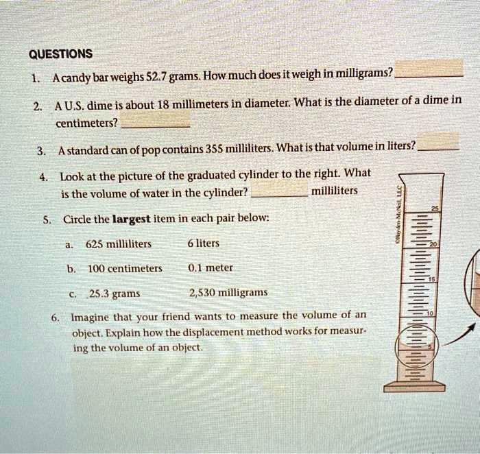 SOLVED QUESTIONS A candy bar weighs 52.7 grams. How much does it weigh