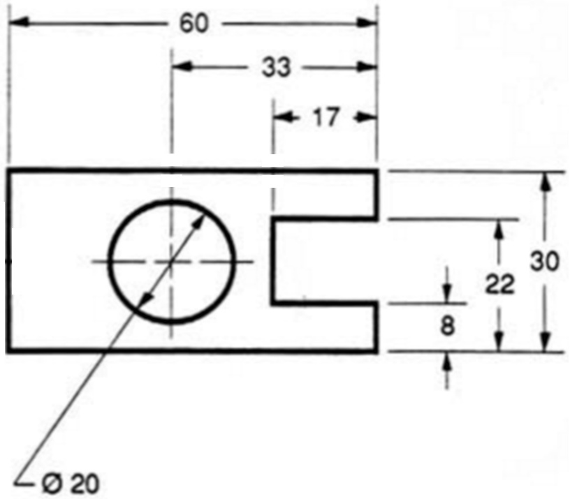 SOLVED In the following drawing, dimensions are not properly given