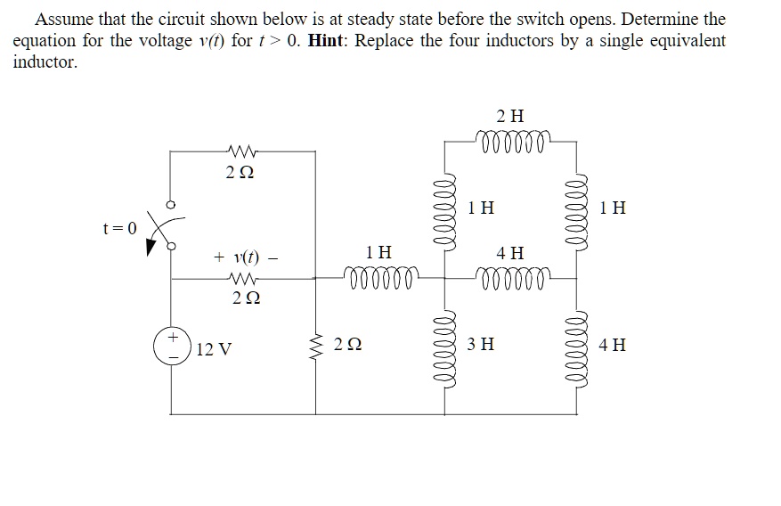 SOLVED Assume that the circuit shown below is at steady state before