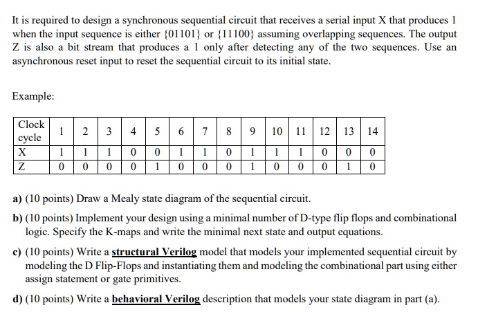 (Mealy state diagram and K-map for 01101 and 11100) It is required to