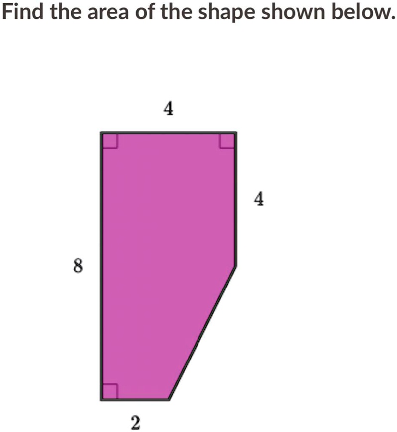 Solved: 'Find The Area Of The Shape Below Find The Area Of The Shape Shown Below: 8'