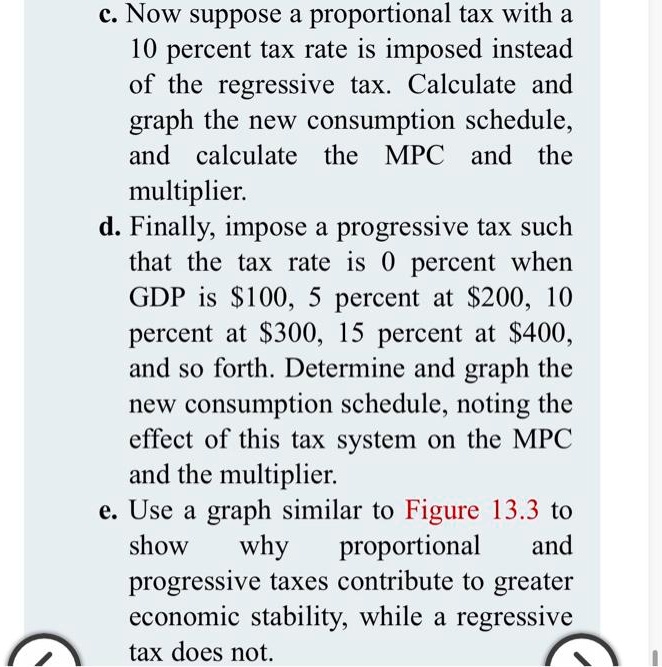 SOLVED Now suppose a proportional tax with a 10 percent tax rate is